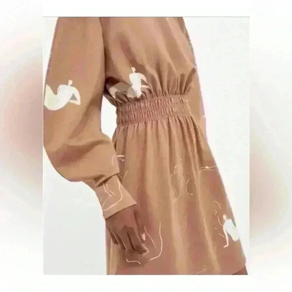 Zara Brown Long Sleeve Dress - Picture 5 of 8